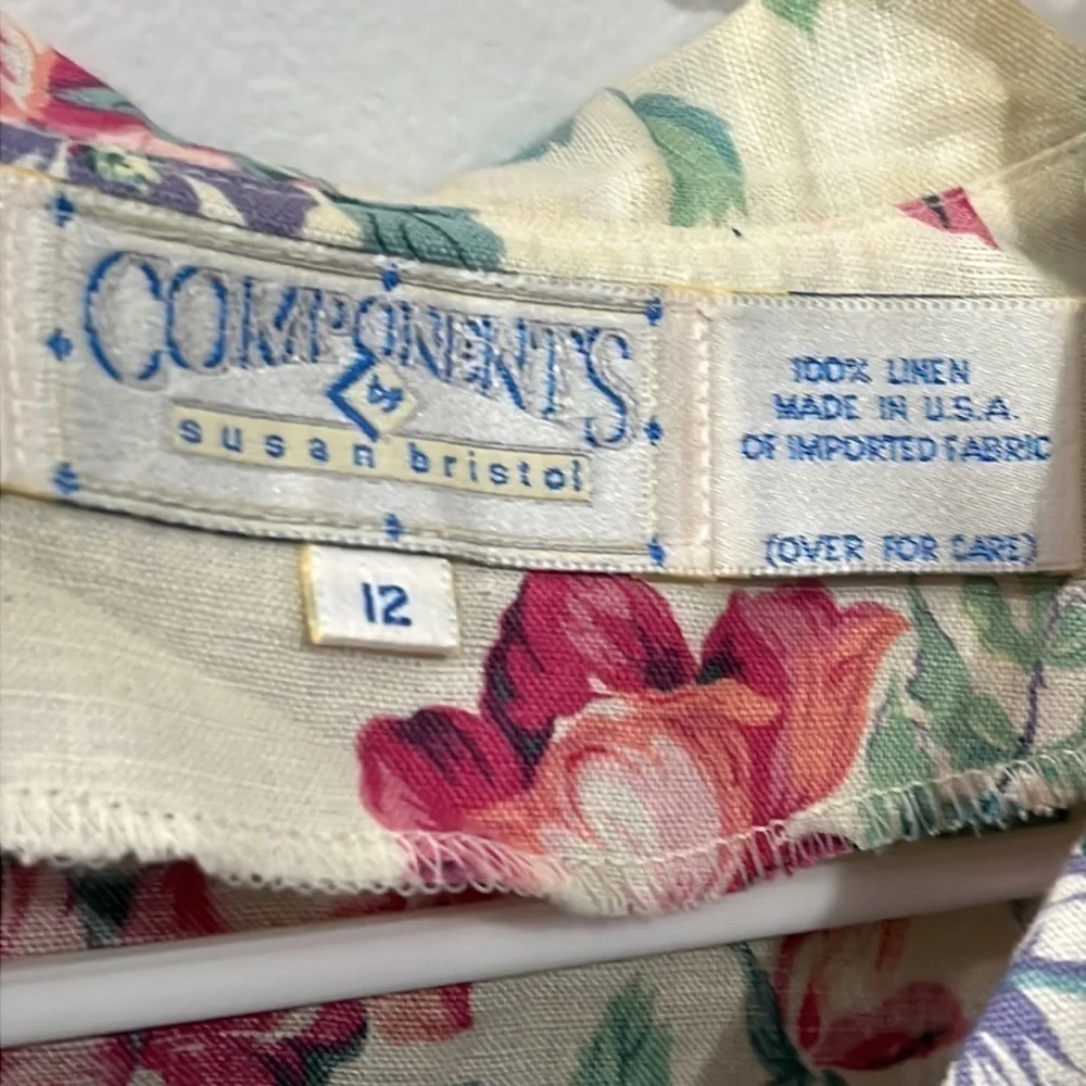 Components Susan Bristol vintage cottagecore prairie floral print linen 2-piece.